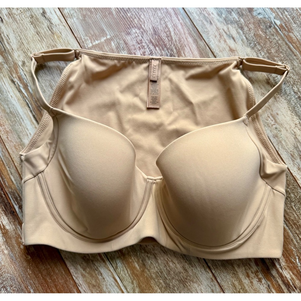 SKIMS Fits Everybody High Neck Bra 36C Nude Beige Underwire FL-TSH-10131W